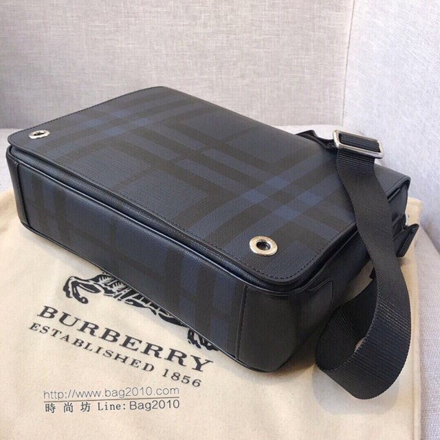 Burberry專櫃新款包包 巴寶莉London格紋2019新款信使包男士單肩斜挎包  db1030